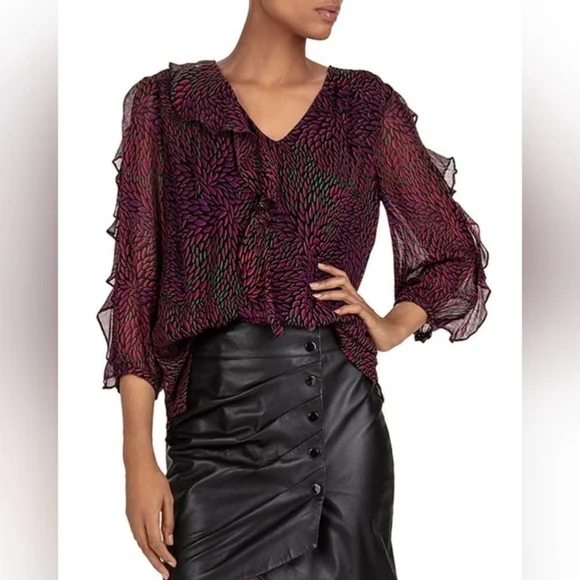 ba&sh | Genny Ruffled Georgette Top - Picture 14 of 15